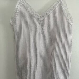 Striped Lace Trim Cami Top